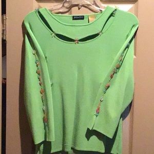Green knit sweater